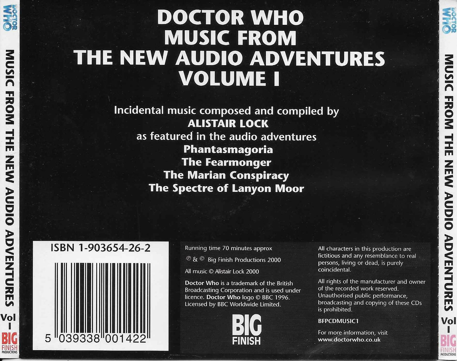 Picture of BFPCDMUSIC 1 Doctor Who - Music from the new adventures - Volume 1 by artist Alistair Lock from the BBC records and Tapes library